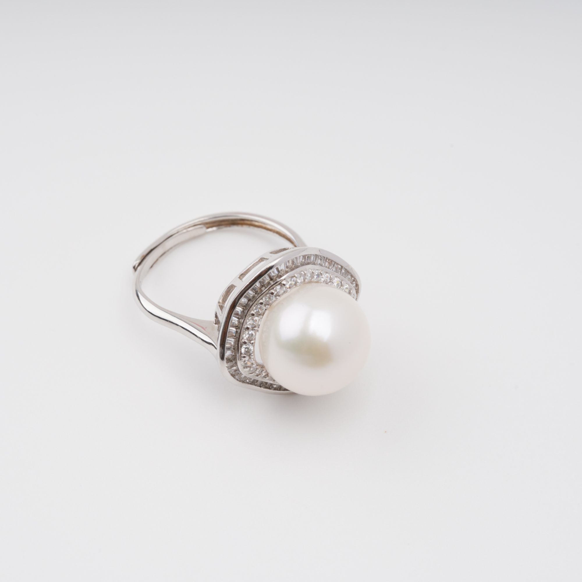 Hortense Sterling Silver Pearl Adjustable Ring Avalabel