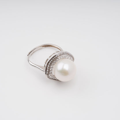 Hortense Sterling Silver Pearl Adjustable Ring Avalabel