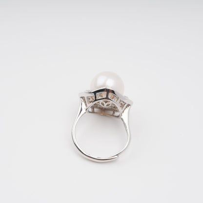 Hortense Sterling Silver Pearl Adjustable Ring Avalabel
