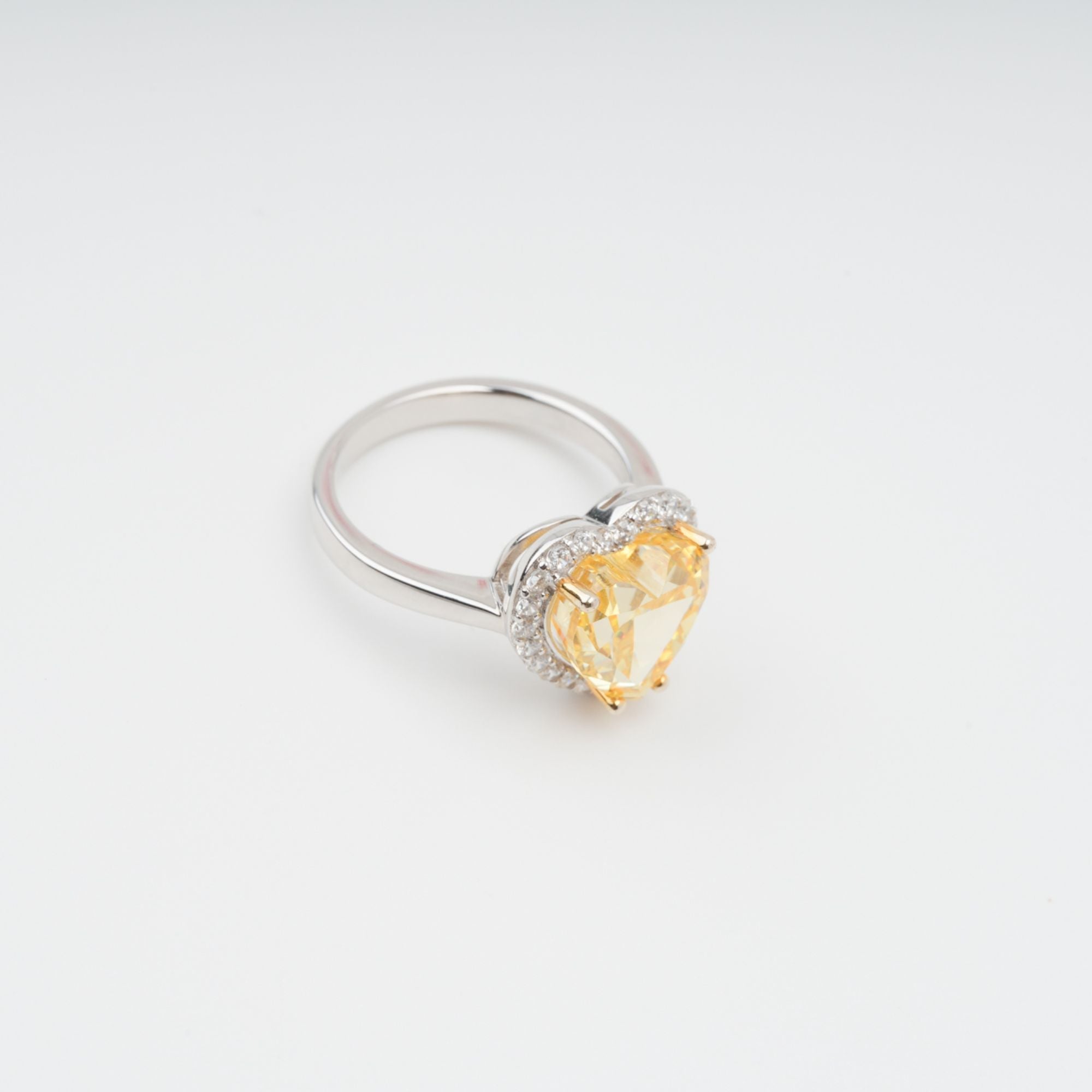 Éphémère Yellow Heart Cut Gemstone Sterling Silver Ring Avalabel