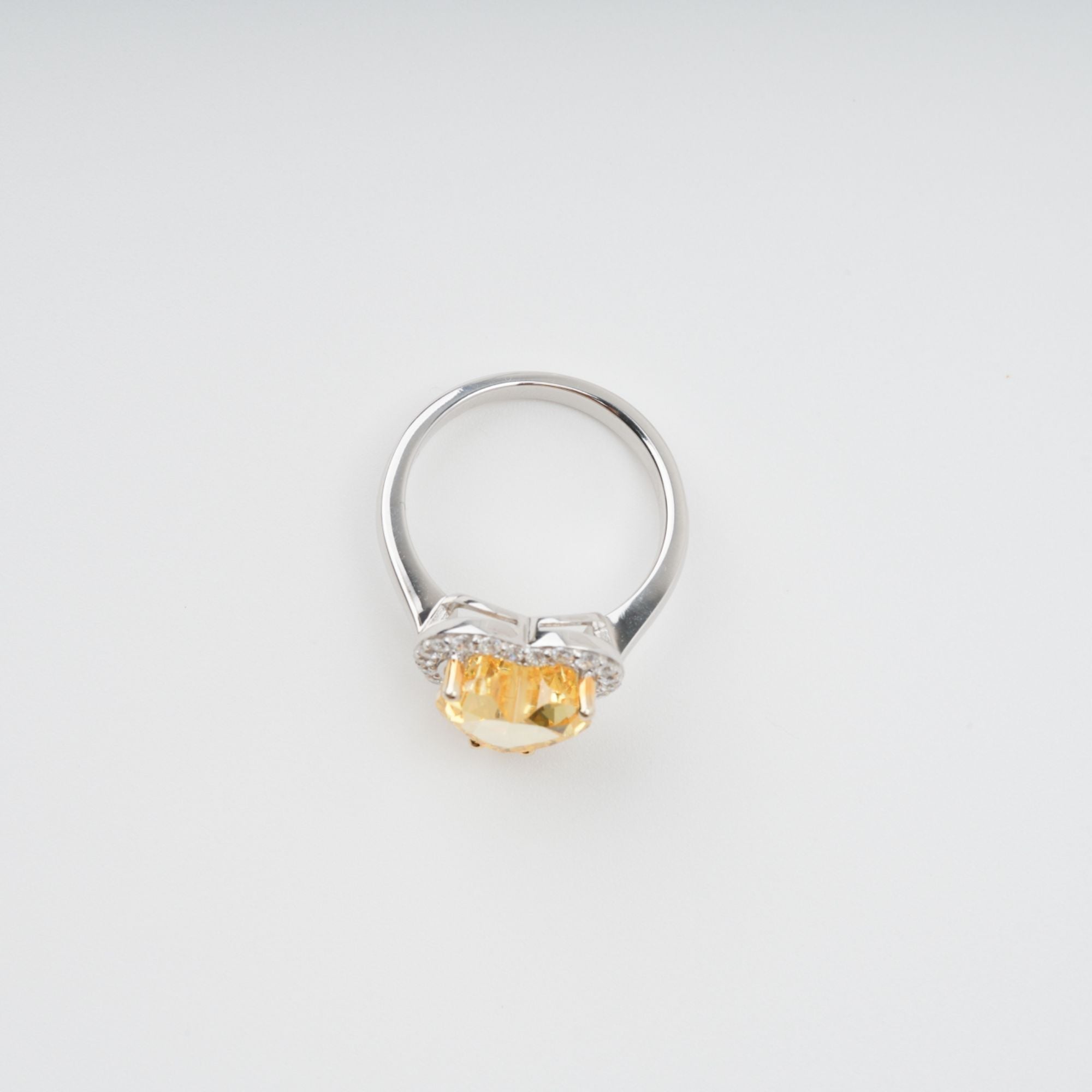 Éphémère Yellow Heart Cut Gemstone Sterling Silver Ring Avalabel