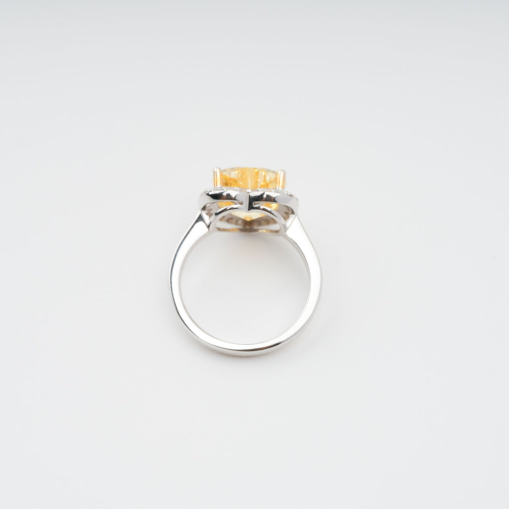 Éphémère Yellow Heart Cut Gemstone Sterling Silver Ring Avalabel