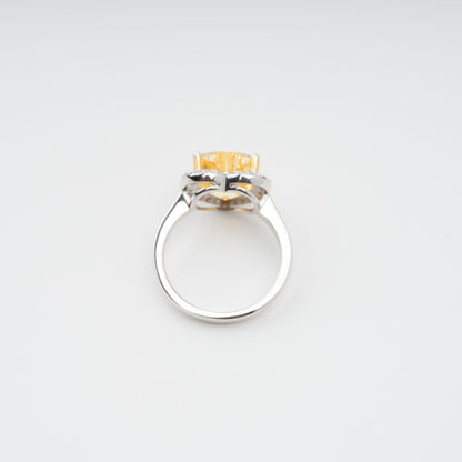 Éphémère Yellow Heart Cut Gemstone Sterling Silver Ring Avalabel