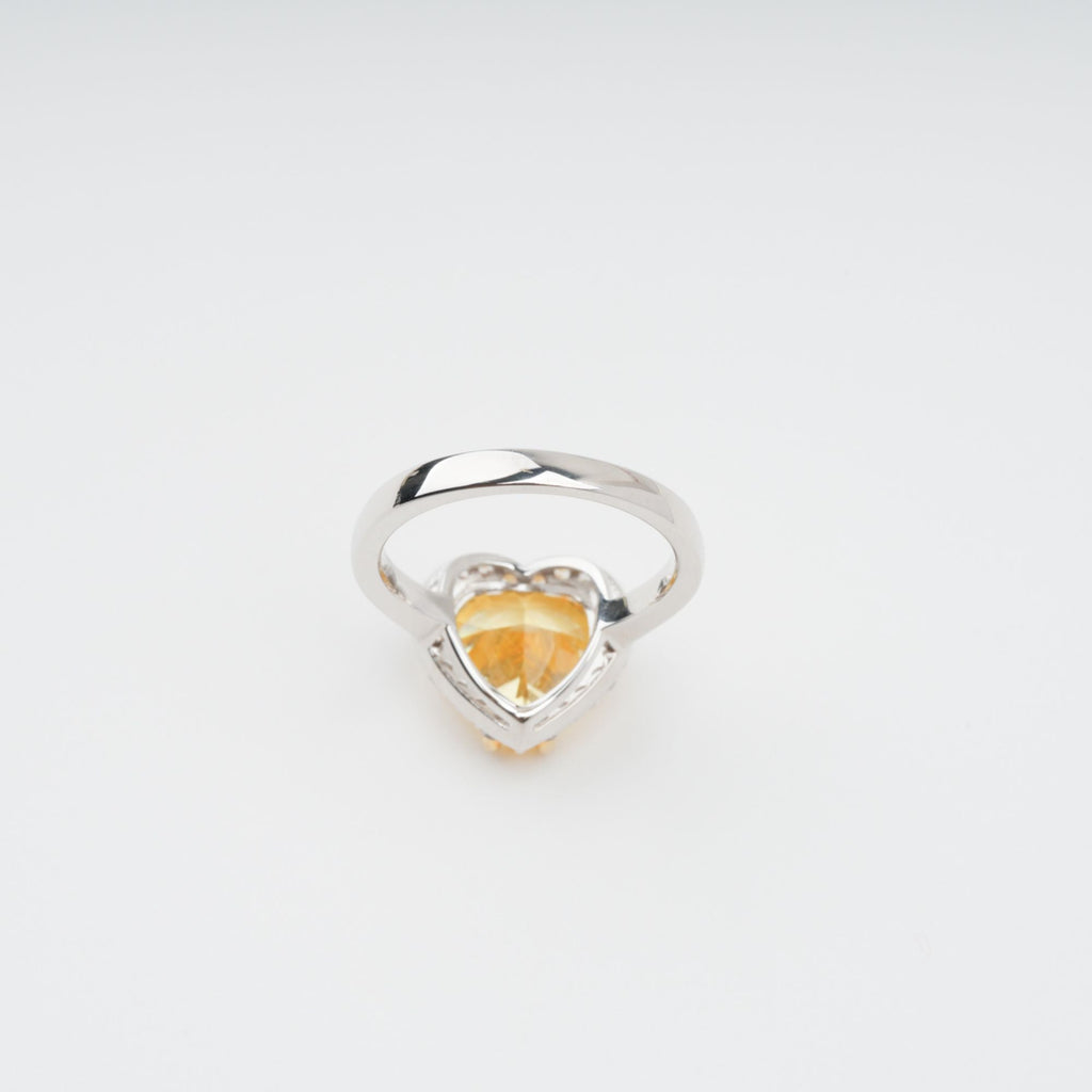 Éphémère Yellow Heart Cut Gemstone Sterling Silver Ring Avalabel