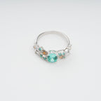 Ardelle Green Crystal Embellished Sterling Silver Ring Avalabel