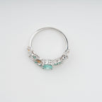 Ardelle Green Crystal Embellished Sterling Silver Ring Avalabel