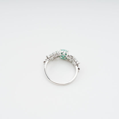 Ardelle Green Crystal Embellished Sterling Silver Ring Avalabel