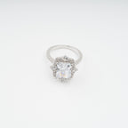 Émilienne Sterling Silver Rectangular Zircon Gemstone Ring Avalabel