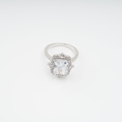 Émilienne Sterling Silver Rectangular Zircon Gemstone Ring