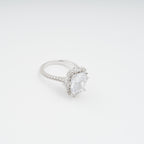 Émilienne Sterling Silver Rectangular Zircon Gemstone Ring Avalabel