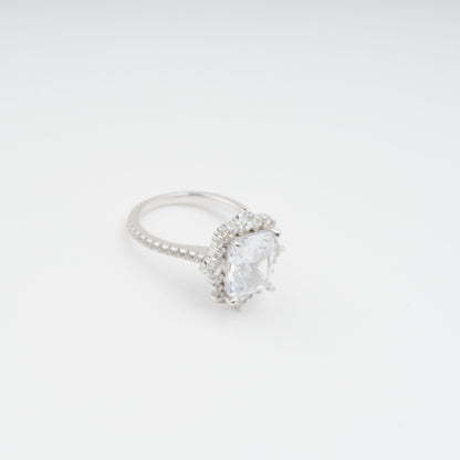 Émilienne Sterling Silver Rectangular Zircon Gemstone Ring