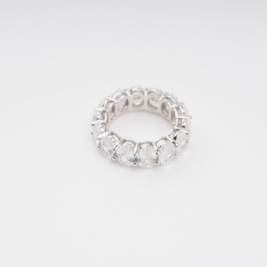 Drapé Oval Gemstone Sterling Silver Ring