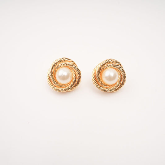 Chloe Faux-Pearl Gold-Plated Earrings