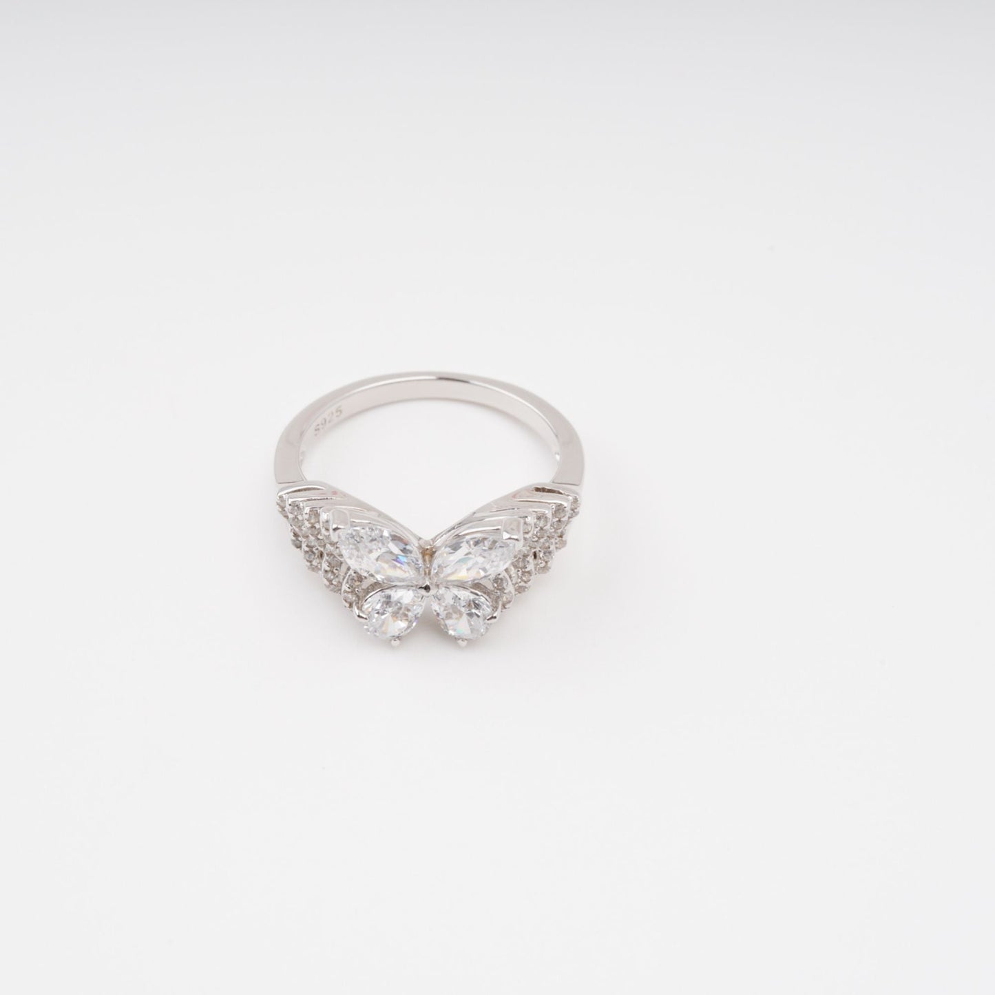 Zélie Sterling Silver Butterfly Shaped Gemstone Ring Avalabel