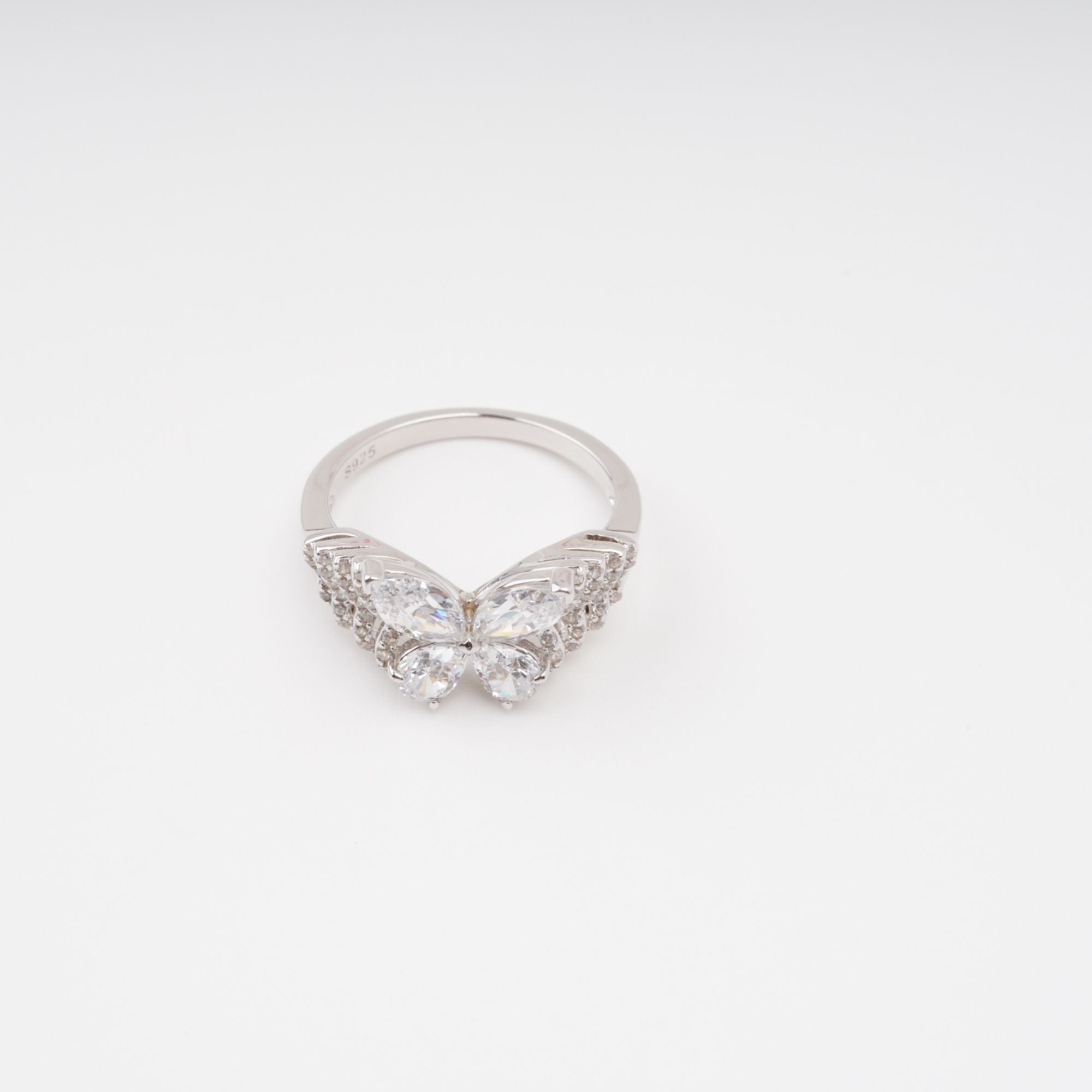 Zélie Sterling Silver Butterfly Shaped Gemstone Ring Avalabel