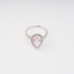 Éclat Pink Pear Shaped Gemstone Sterling Silver Ring Avalabel