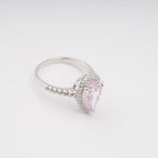 Éclat Pink Pear Shaped Gemstone Sterling Silver Ring Avalabel
