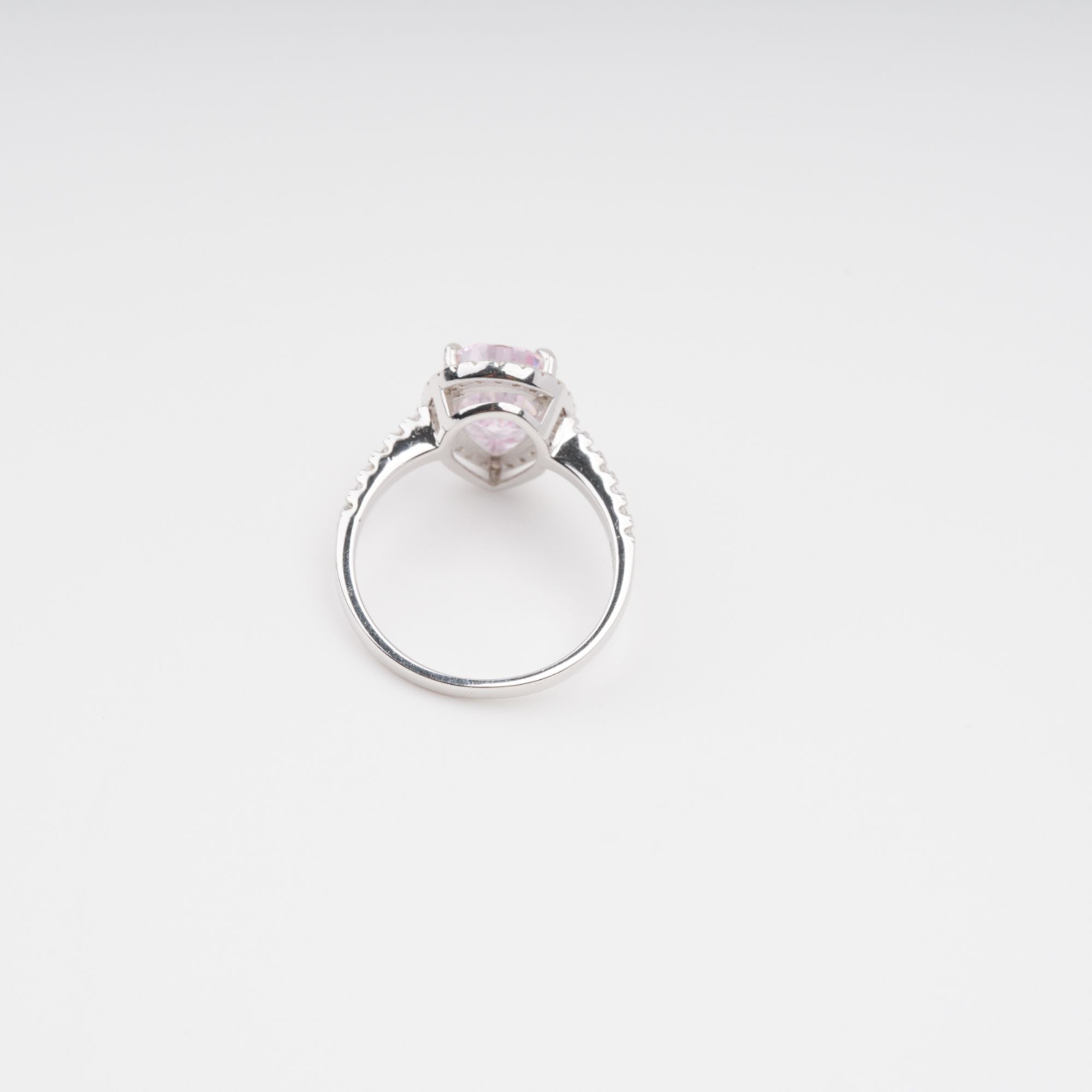 Éclat Pink Pear Shaped Gemstone Sterling Silver Ring Avalabel