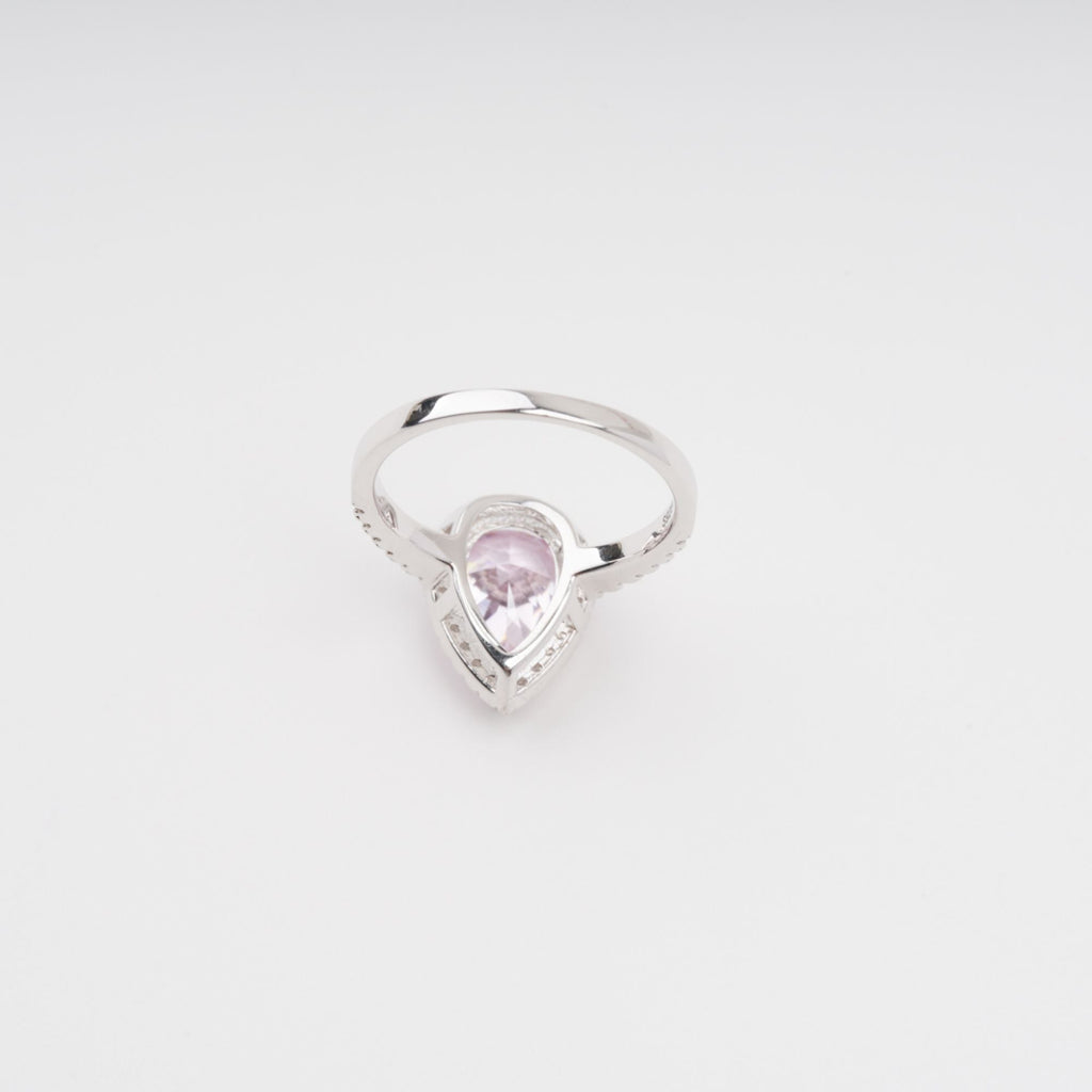 Éclat Pink Pear Shaped Gemstone Sterling Silver Ring Avalabel