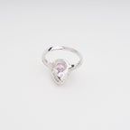 Éclat Pink Pear Shaped Gemstone Sterling Silver Ring Avalabel