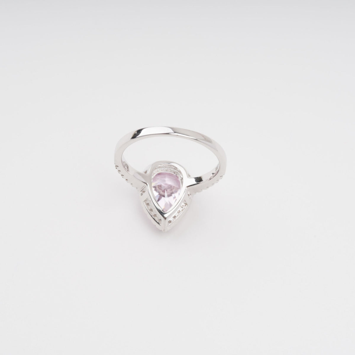 Éclat Pink Pear Shaped Gemstone Sterling Silver Ring Avalabel