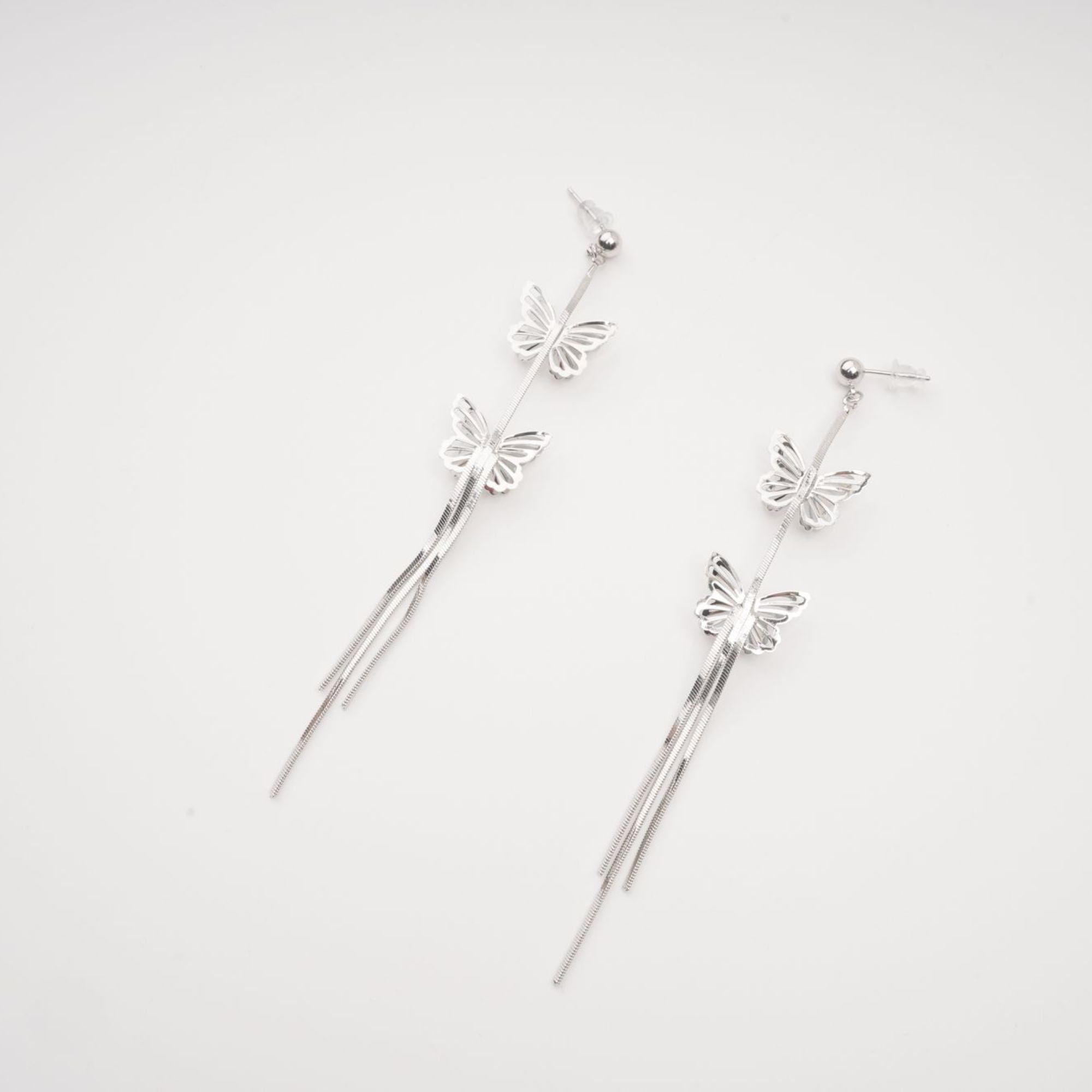 Bella Silver Butterfly Drop Earrings Avalabel