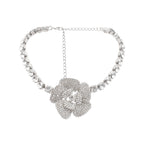 Aimée Crystal-Embellished Faux-Flower Necklace Avalabel