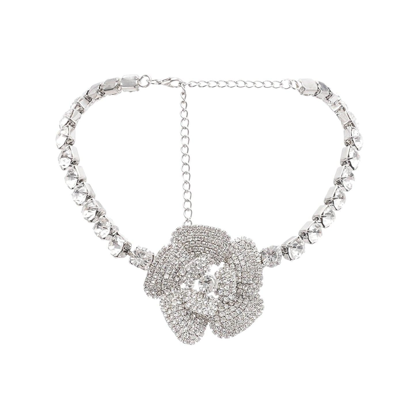 Aimée Crystal-Embellished Faux-Flower Necklace Avalabel