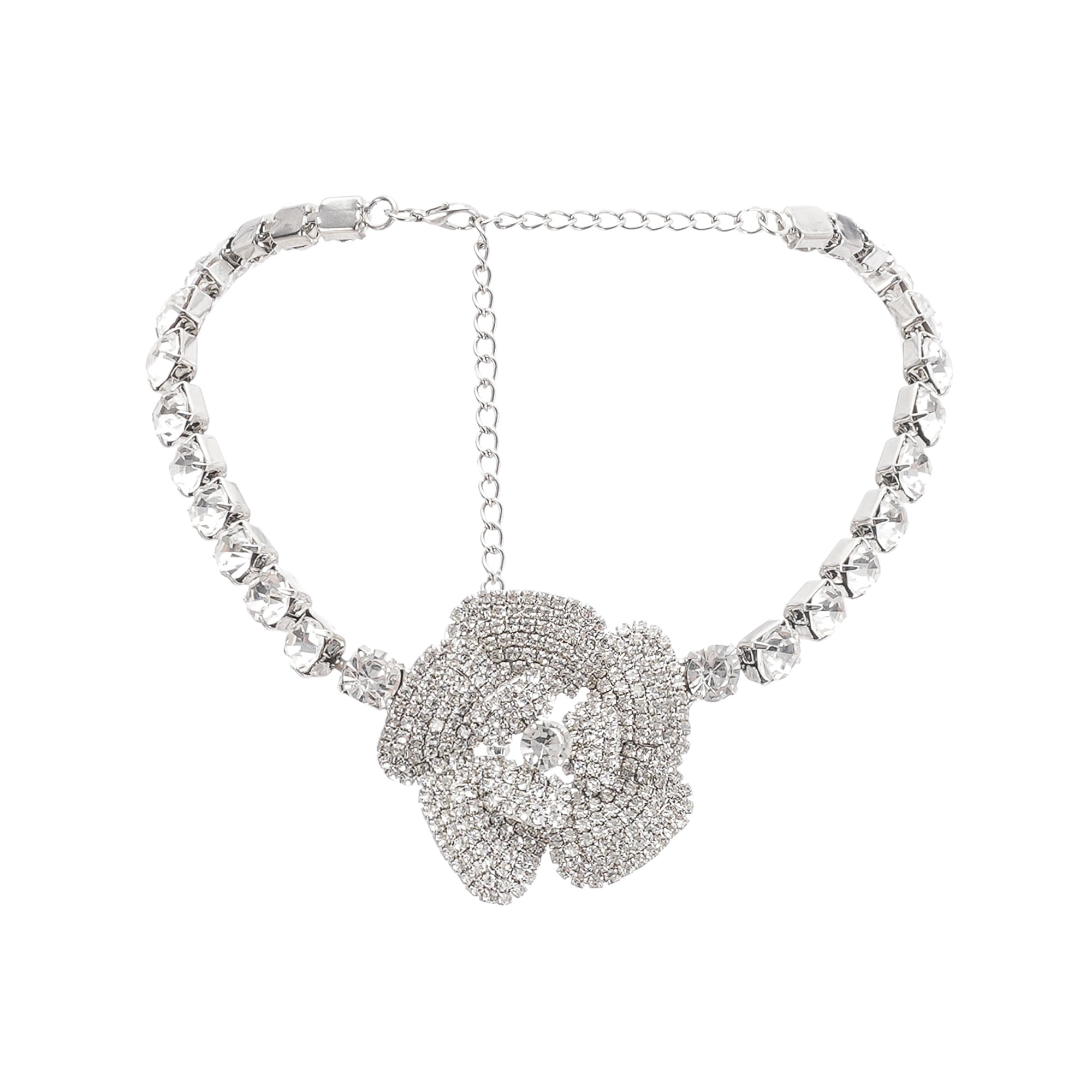 Aimée Crystal-Embellished Faux-Flower Necklace Avalabel