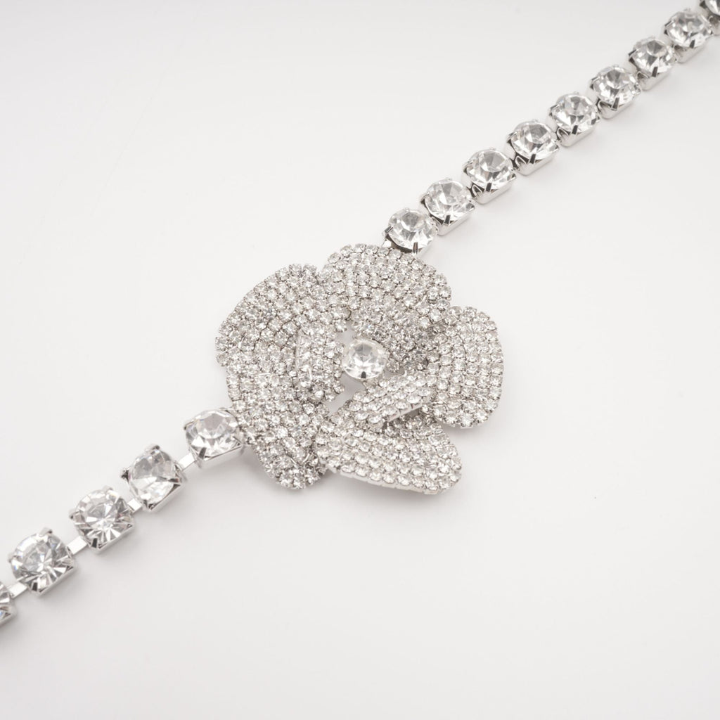 Aimée Crystal-Embellished Faux-Flower Necklace Avalabel