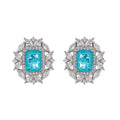 Kaisu Aquamarine Emerald Cut Gemstone Sterling Silver Earrings Avalabel