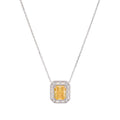 Eini Yellow Square Gemstone Pendant Sterling Silver Necklace Avalabel