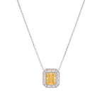 Eini Yellow Square Gemstone Pendant Sterling Silver Necklace Avalabel
