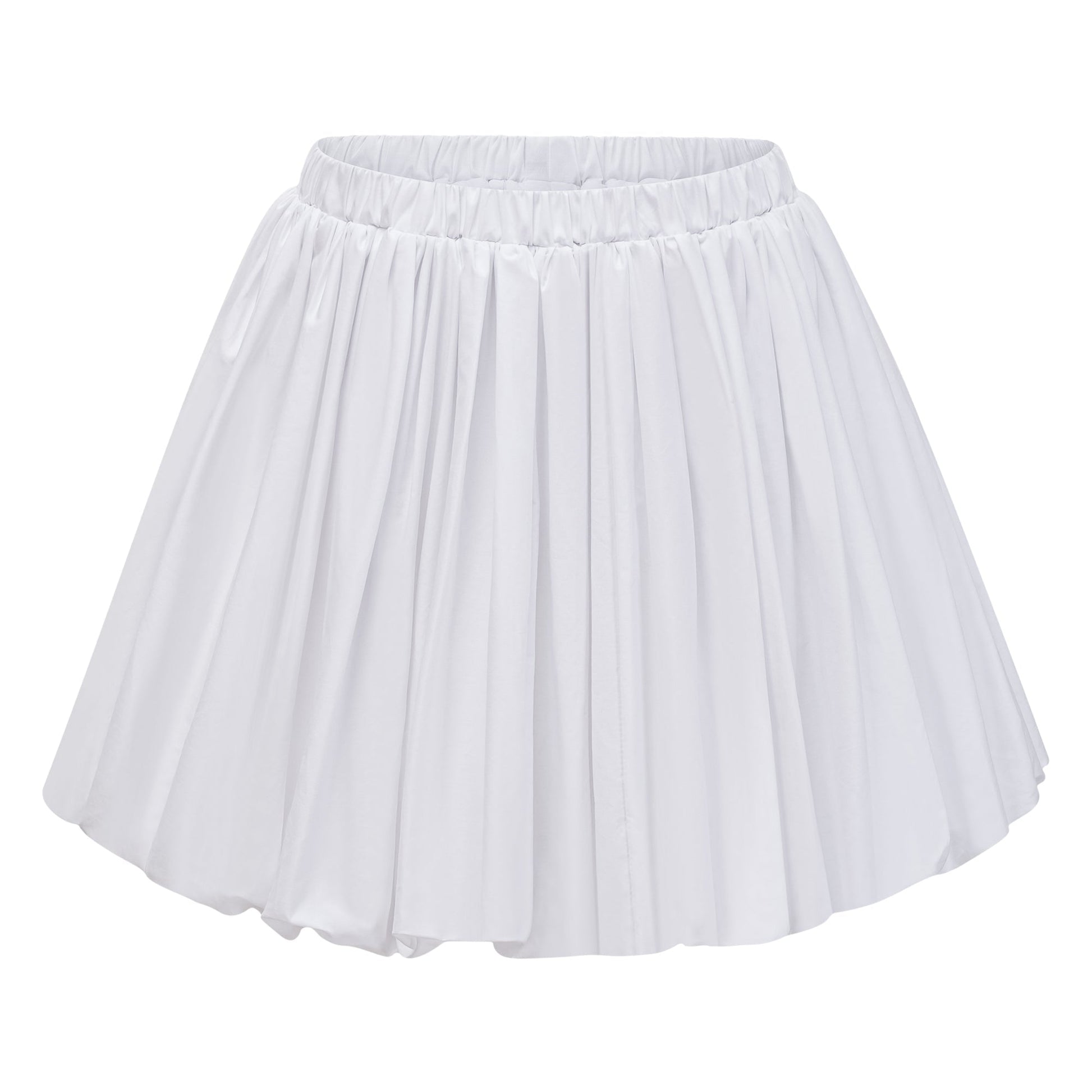 Tiffany White Off-Shoulder Ruched Blouse & Skirt Set Avalabel