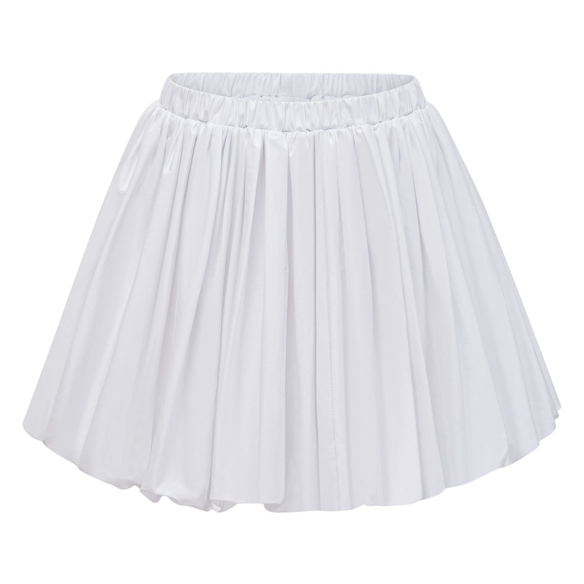 Tiffany White Off-Shoulder Ruched Blouse & Skirt Set Avalabel