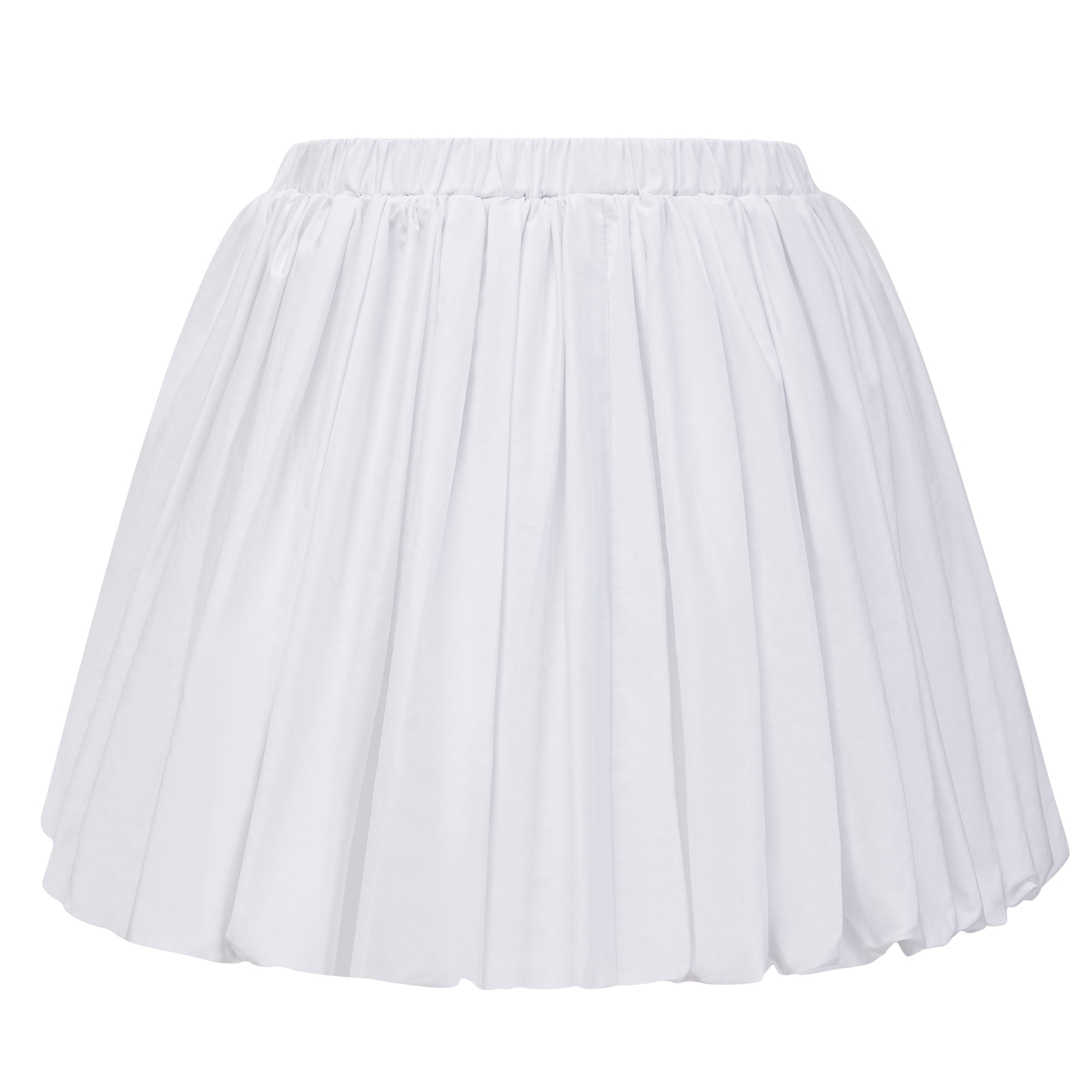Tiffany White Off-Shoulder Ruched Blouse & Skirt Set Avalabel