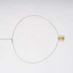 Eini Yellow Square Gemstone Pendant Sterling Silver Necklace Avalabel