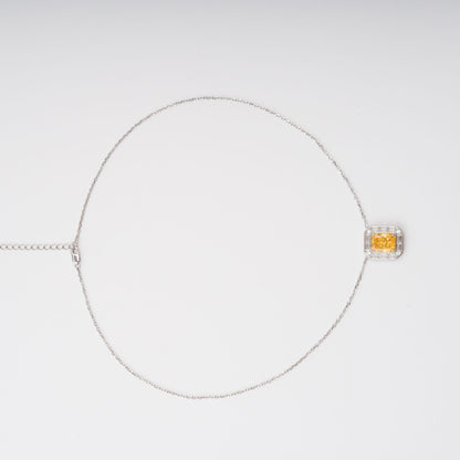 Eini Yellow Square Gemstone Pendant Sterling Silver Necklace Avalabel