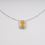Eini Yellow Square Gemstone Pendant Sterling Silver Necklace Avalabel