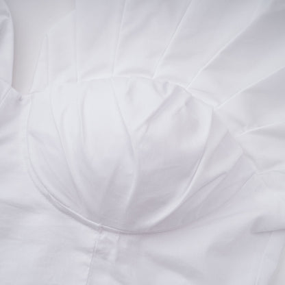 Tiffany White Off-Shoulder Ruched Blouse & Skirt Set Avalabel