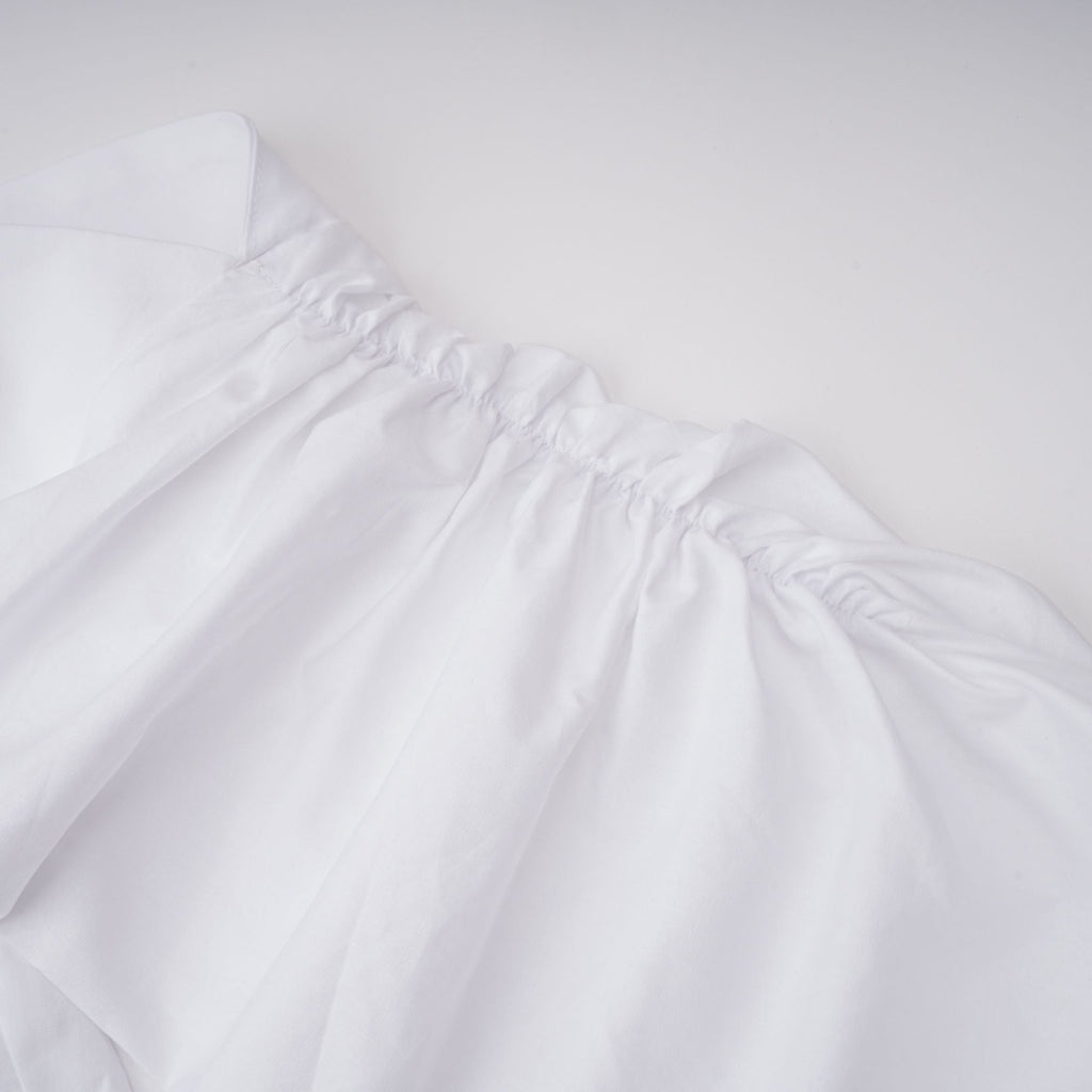 Tiffany White Off-Shoulder Ruched Blouse & Skirt Set Avalabel