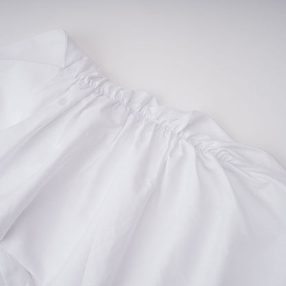 Tiffany White Off-Shoulder Ruched Blouse & Skirt Set Avalabel