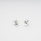 Meris Green Rectangular Gemstone Sterling Silver Earrings Avalabel