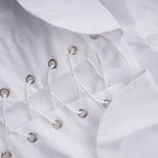 Tiffany White Off-Shoulder Ruched Blouse & Skirt Set Avalabel