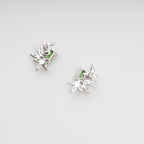 Meris Green Rectangular Gemstone Sterling Silver Earrings Avalabel