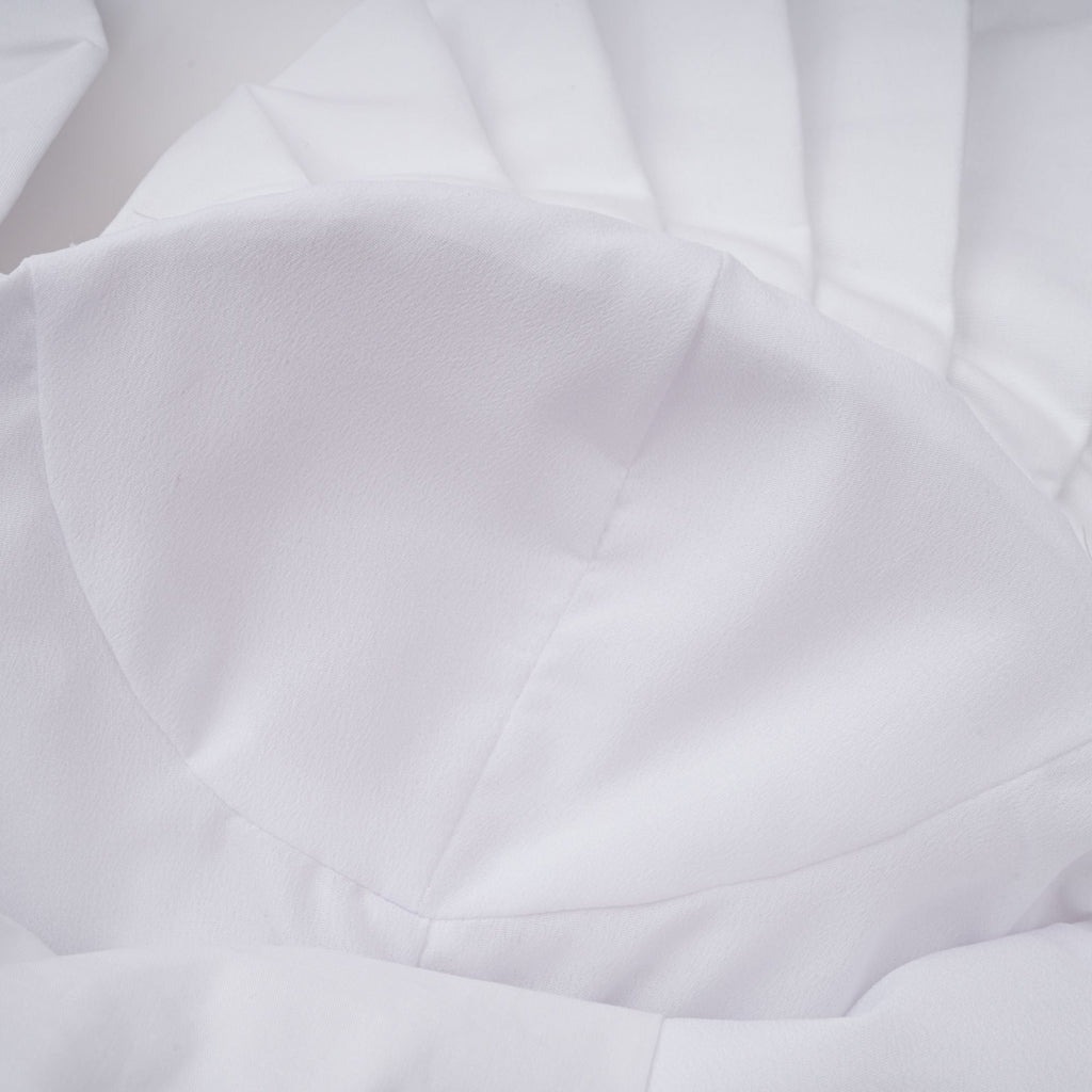 Tiffany White Off-Shoulder Ruched Blouse & Skirt Set Avalabel