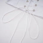 Tiffany White Off-Shoulder Ruched Blouse & Skirt Set Avalabel