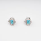 Kaisu Aquamarine Emerald Cut Gemstone Sterling Silver Earrings Avalabel