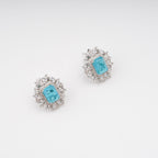 Kaisu Aquamarine Emerald Cut Gemstone Sterling Silver Earrings Avalabel