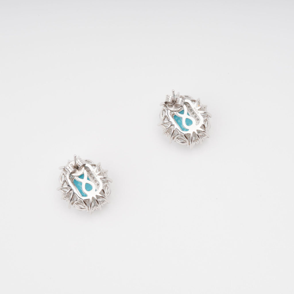 Kaisu Aquamarine Emerald Cut Gemstone Sterling Silver Earrings Avalabel